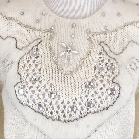Vintage 80s Christine Embellished Beaded Sweater - Picture 6 of 8